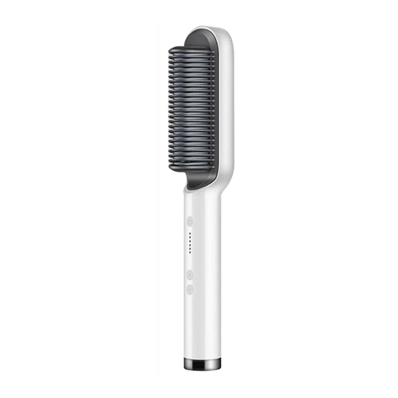 Hair Straightener Ceramic Hot Comb 2 in 1 Electric Straighten Hair Brush Negative Ion Fast Heating Styling Tool 