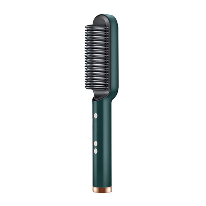 Hair Straightener Ceramic Hot Comb 2 in 1 Electric Straighten Hair Brush Negative Ion Fast Heating Styling Tool 